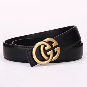 Black Belt Vegan Leather with Gold Buckle